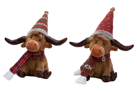 Sitting Highland Cow 44cm 2 Asstd