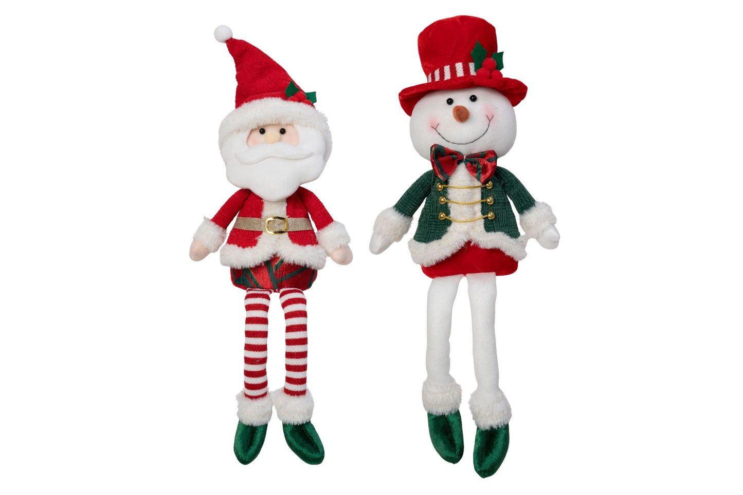 Sitting/Standing Santa/Snowman Dangling Legs 51cm 2 Asstd