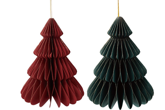 Paper Honeycomb Hanging Ornament Gold-Trimmed Edges 110gsm H19xW15cm 2 Asstd