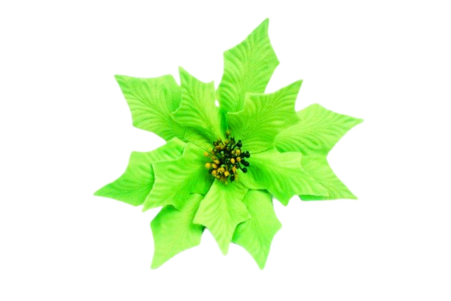 Green Poinsettia Floral Decoration Pick 35cm