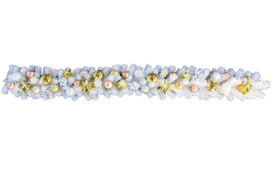 White PVC Garland w/Gold/Rose Gold/White Decoration 180cm