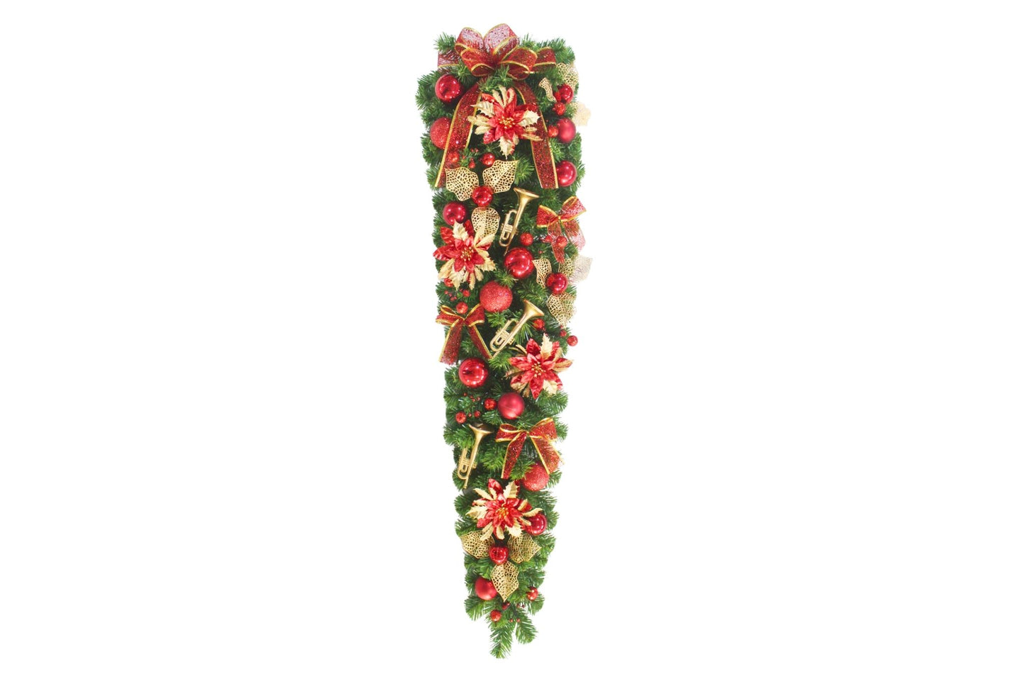 Decorated Christmas Swag w/Bows & Baubles 120cm