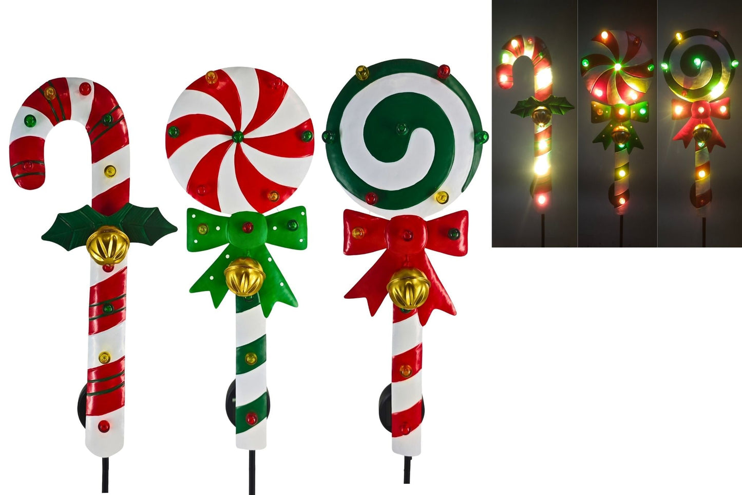 Solar Candy Cane Stake PDQ 75x18.5x5cm