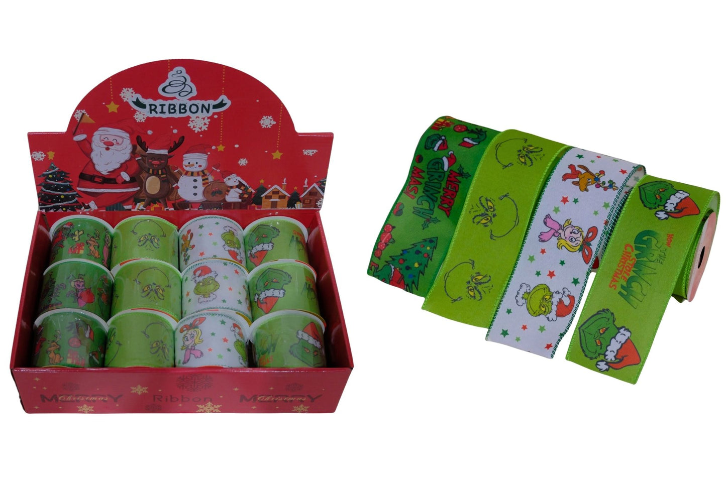 Grumpy Green Ribbon 4 Asstd 6.3cm x 2.74m