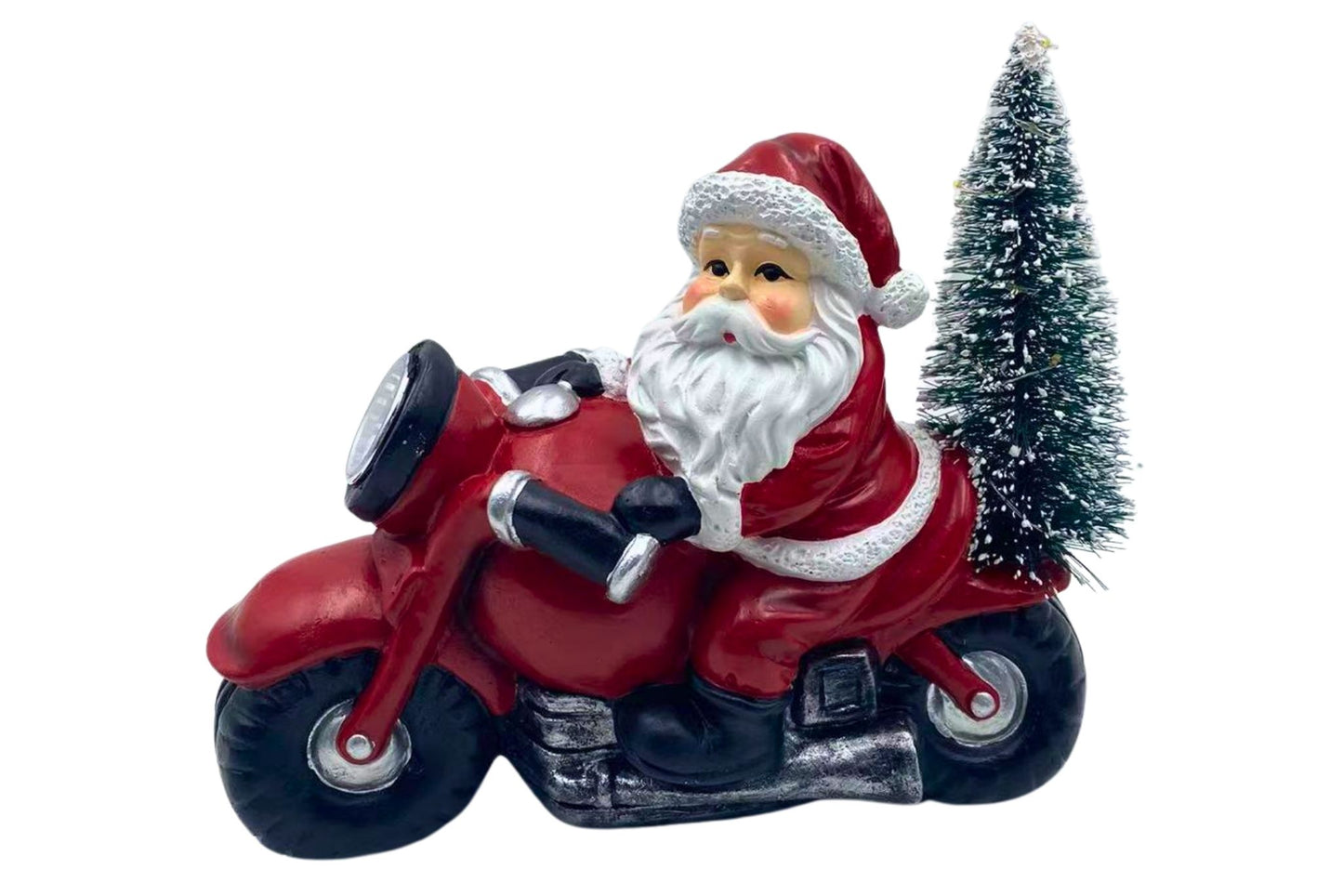 Santa on Bike w/LED 26.5x13x19.5cm