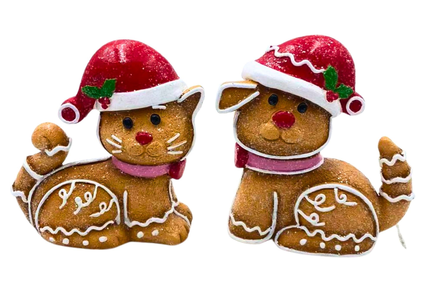 Xmas Gingerbread Dog/Cat 2 Asstd 11.5x4.5x12.5cm