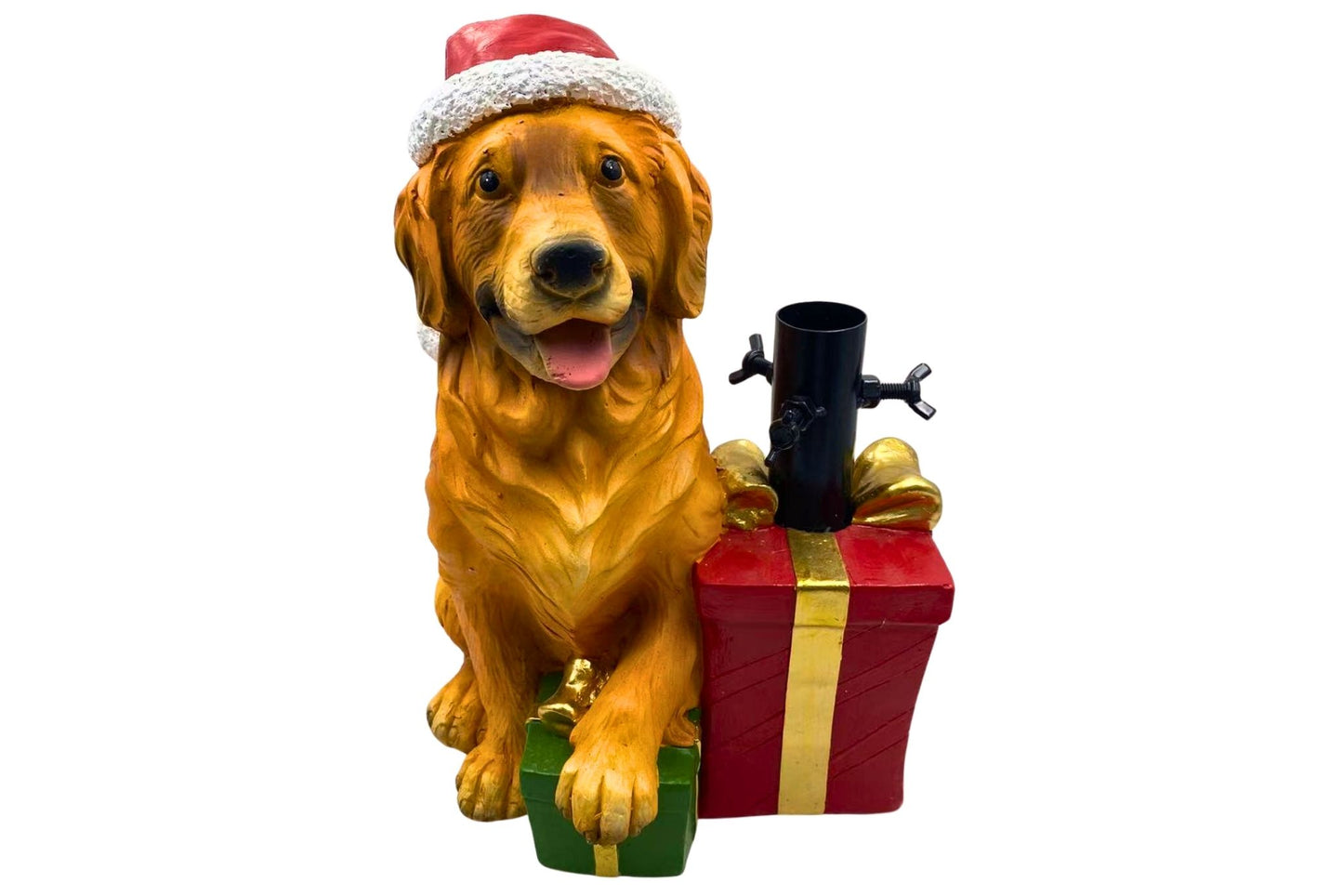 Xmas Tree Stand Dog w/Presents 26.5x26.5x36cm