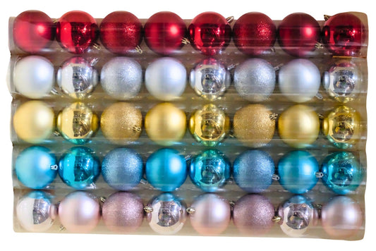 Xmas Baubles 8cm Pk8 4 Asstd PDU