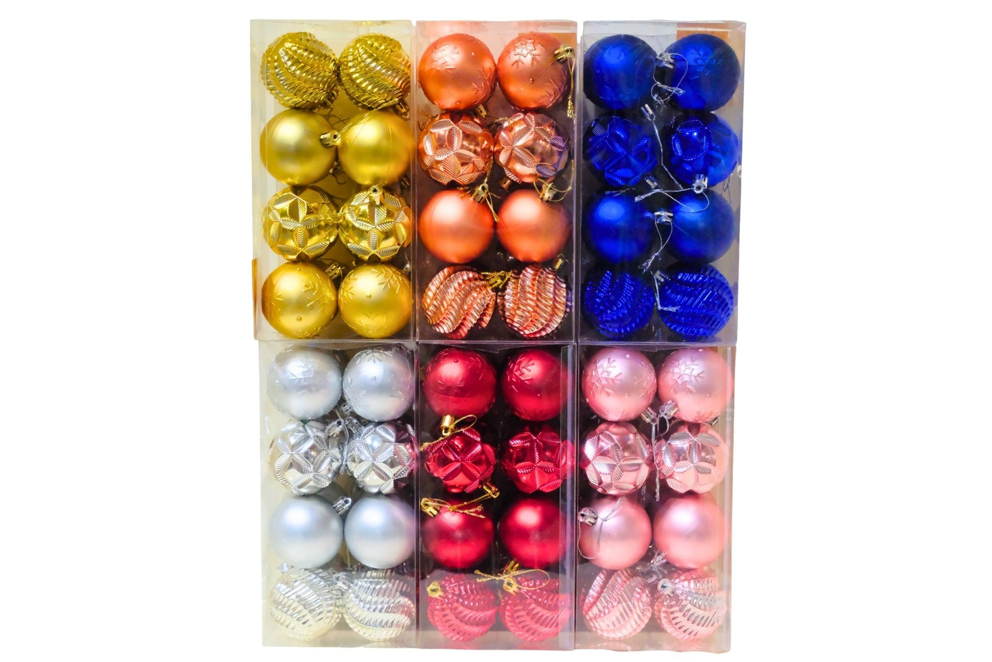 Xmas Baubles 6cm Pk16 6 Asstd