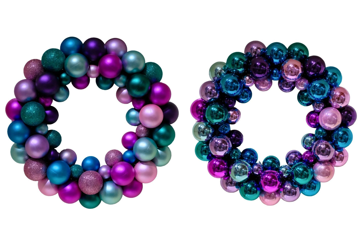 Xmas Baubles Wreath 34cm 2 Asstd