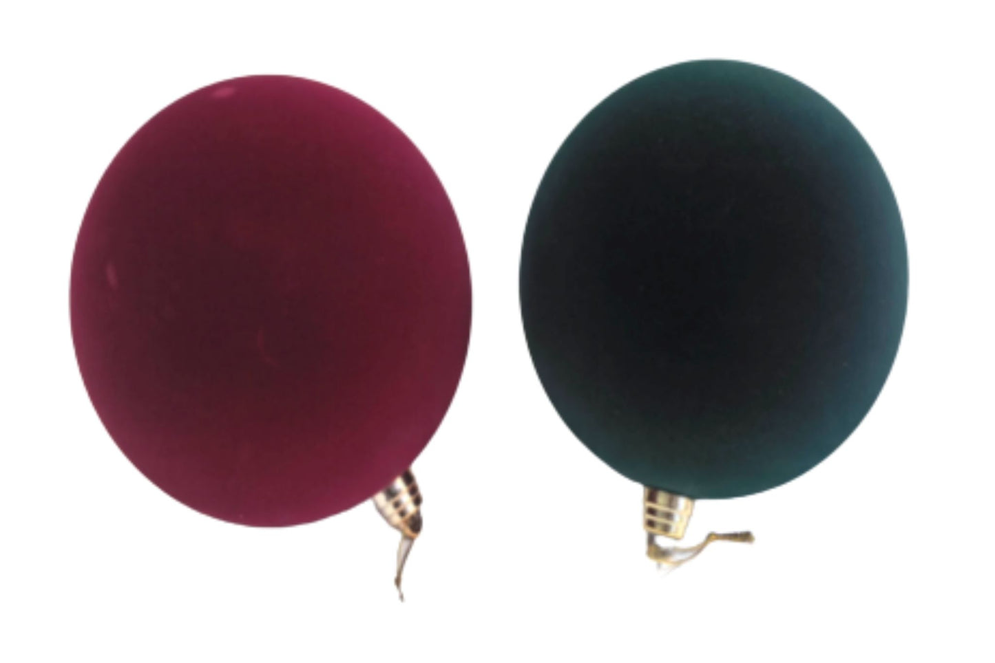 Xmas Bauble Flocked 15cm 2 Asstd