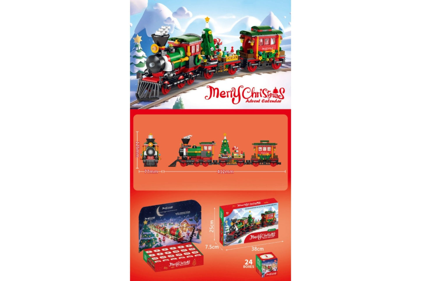 Xmas Steam Train Advent Calendar 770pcs