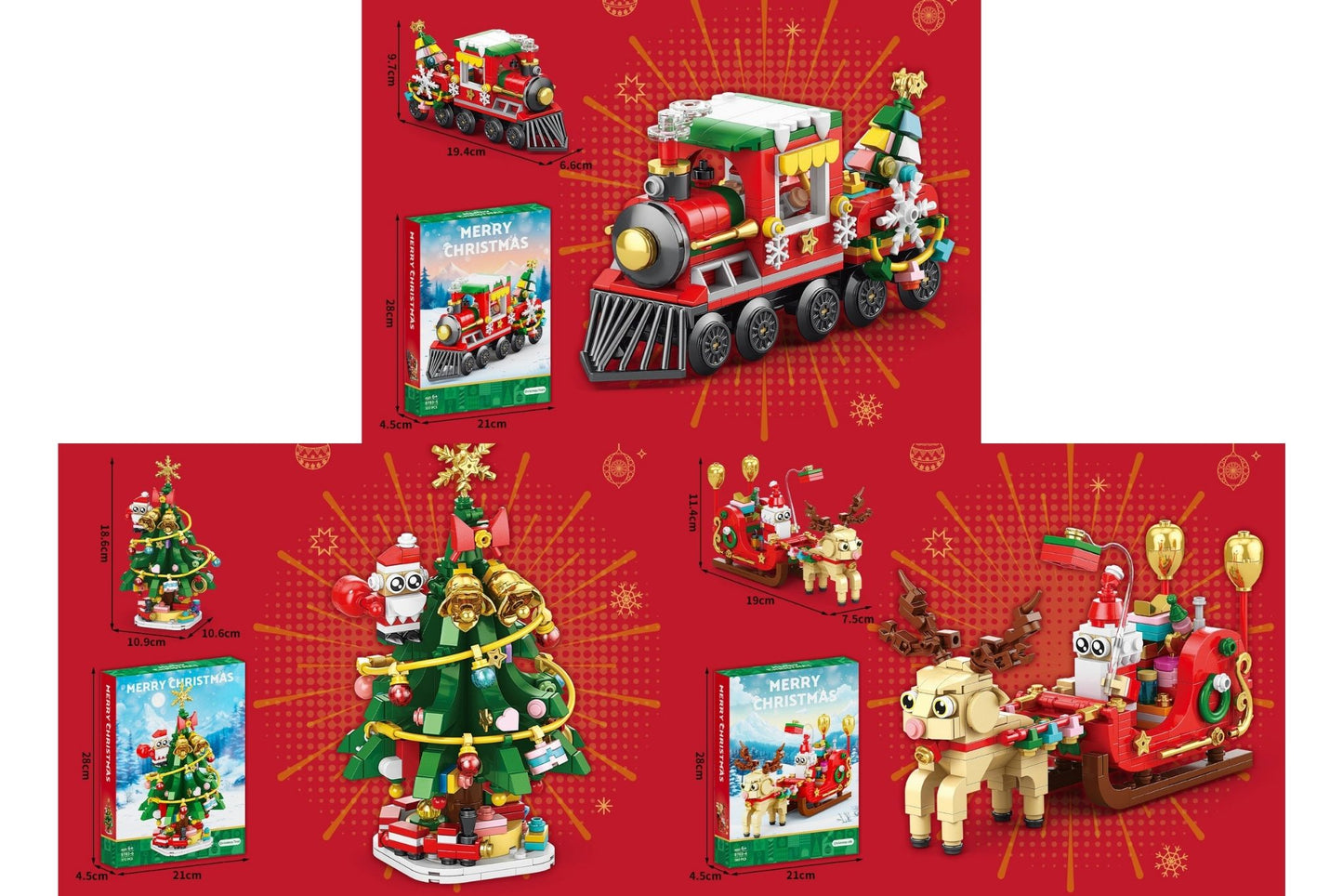 Xmas Building Block 322-360pcs 3 Asstd
